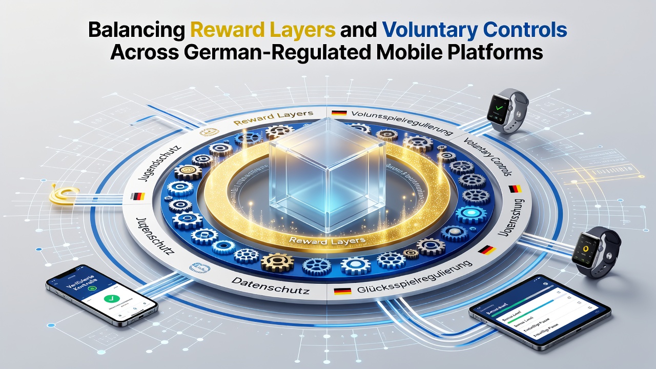 Schnittstelle einer mobilen Casino-App mit freiwilligen Limits und Belohnungsanzeige