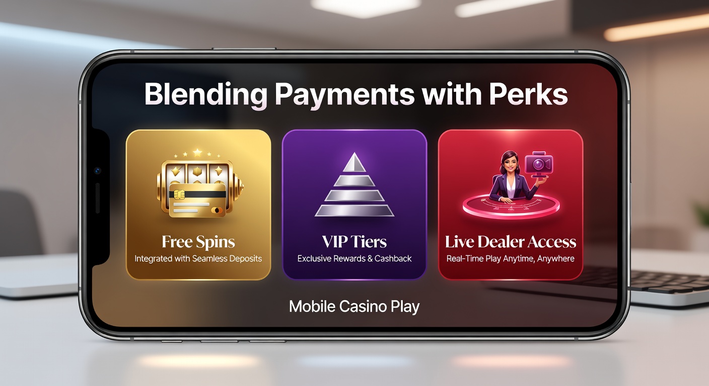 Mobilgerät zeigt Casino-App mit Einzahlungsoptionen und Free-Spins-Angeboten
