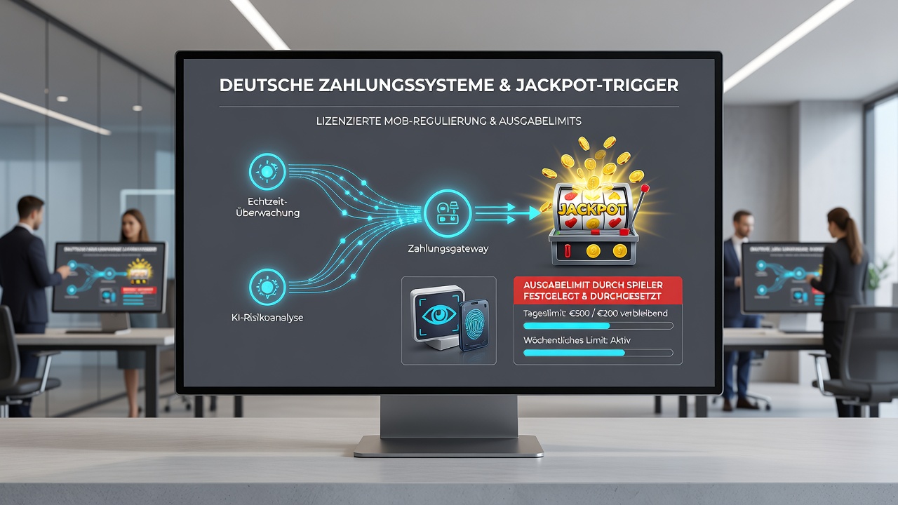 Detailansicht einer App-Oberfläche mit Jackpot-Zähler und aktiviertem Ausgabenlimit