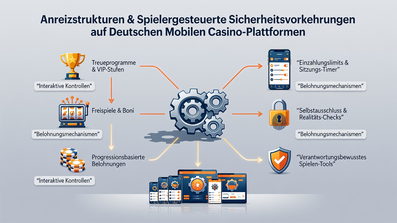 Benutzeroberfläche eines deutschen Mobilcasinos mit sichtbaren Limit-Einstellungen und VIP-Status