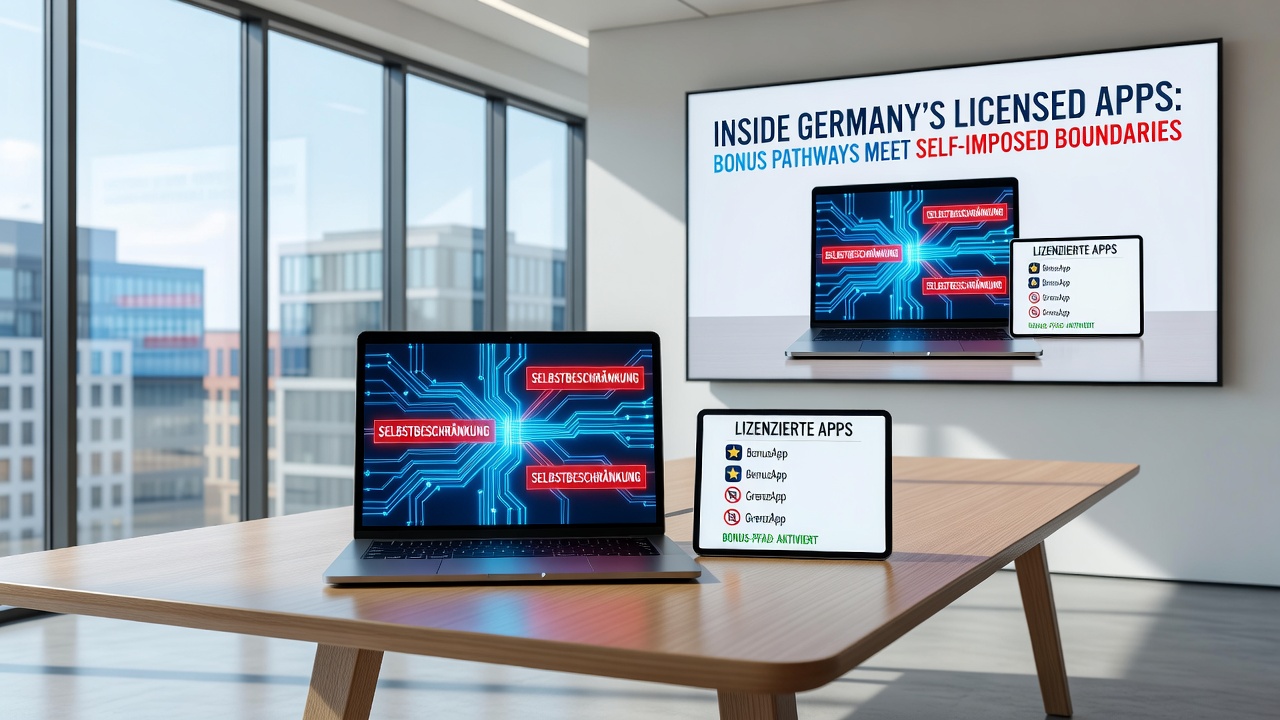 Darstellung lizenzierter deutscher Casino-Apps mit integrierten Bonuswegen und Limit-Optionen