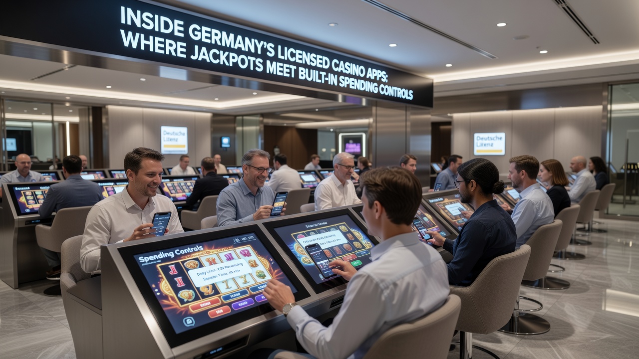 Detailansicht einer Casino-App-Oberfläche mit aktiviertem Ausgabenlimit und laufendem Jackpot-Zähler