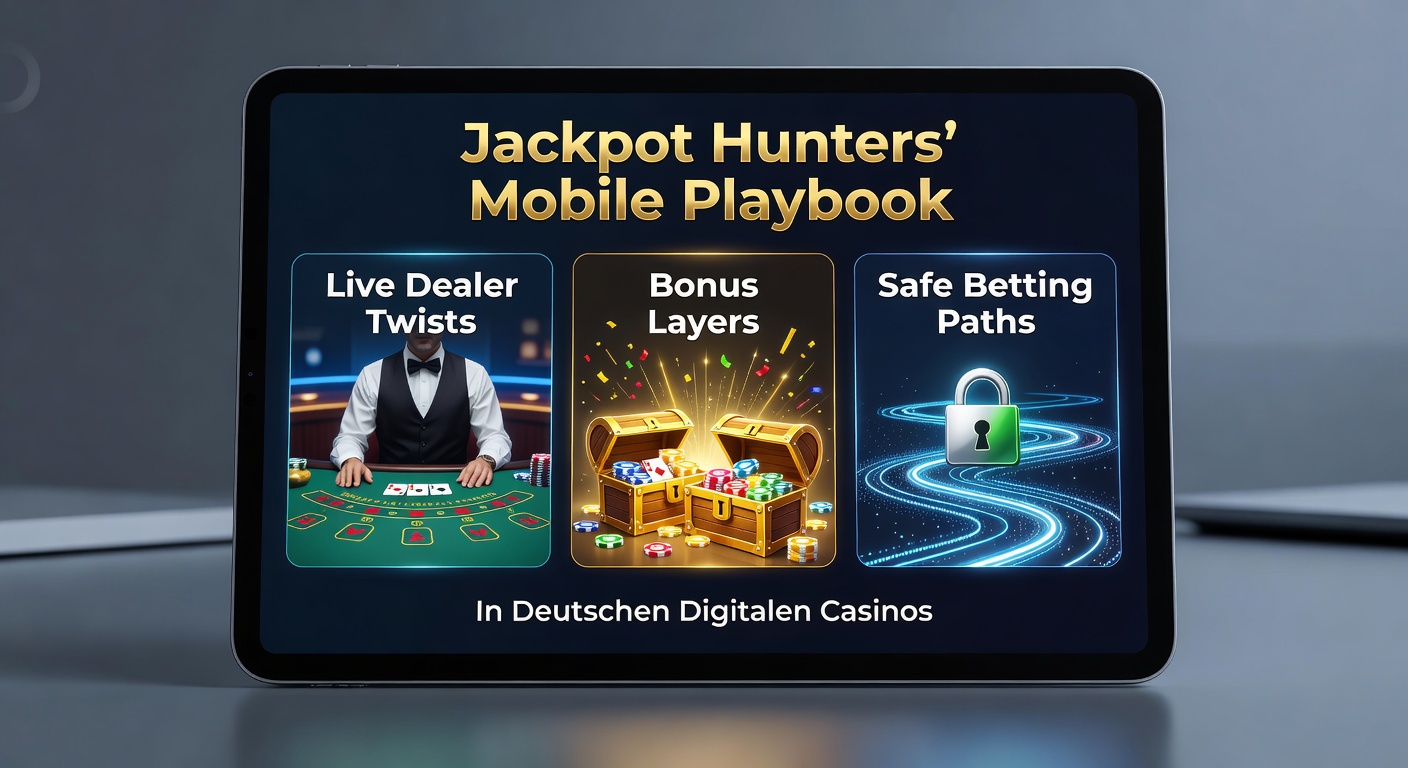 Smartphone mit Jackpot-Symbolen und Live-Dealer-Tisch in einem deutschen Online-Casino-App