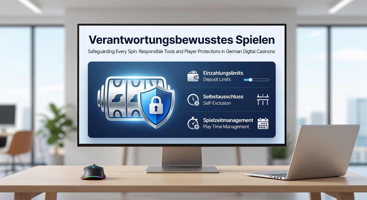 Illustration von Schutzschilden und Slots in einem Online-Casino, symbolisierend verantwortungsvolles Spielen