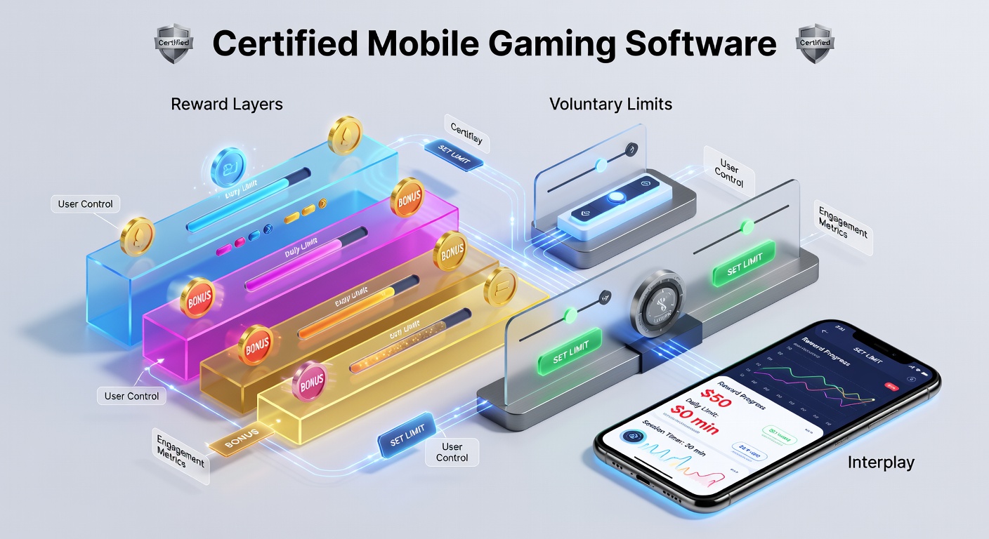 Mobile App zeigt die Verknüpfung von Belohnungen und Limits in zertifizierter Software